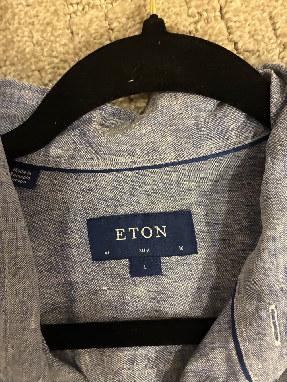 Eton Men's Linen Shirt Light Blue